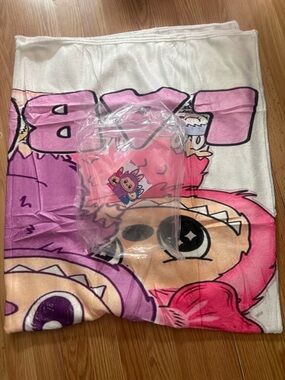 Children's Pink and Purple Character Throw Blanket - Brand Unspecified